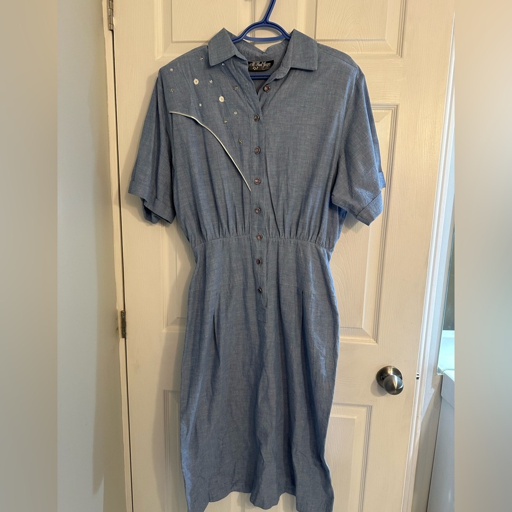 All that Jazz Blue Midi Dress with Button Detail ptp21